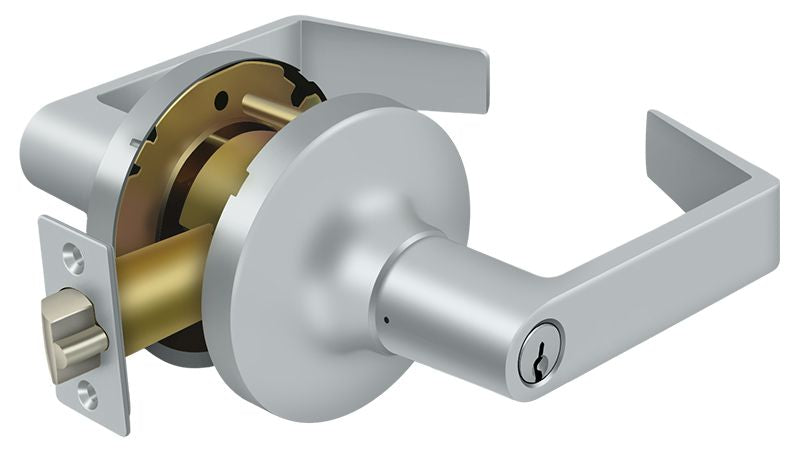 Deltana CL500FLC-26D Commercial Entry Standard Grade 1 Clarendon Lever with Cylinder Lockset Satin Chrome Finish