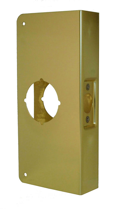 Don-Jo CW2PB Classic Wrap Around for Cylindrical Door Lock with 2-1/8" Hole for 2-3/8" Backset and 1-3/4" Door Bright Brass Finish