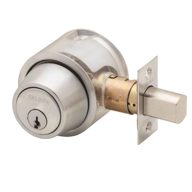 Falcon D231P626 D200 Series Double Cylinder Deadbolt C Keyway KD 30253 Latch 10094 Strike Satin Chrome Finish