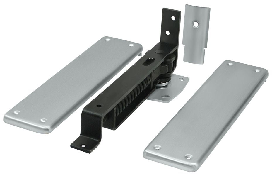 Deltana DASH95U26D Spring Hinge; Double Action with Solid Brass Cover Plates; Satin Chrome Finish