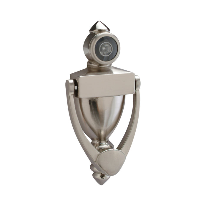 Pamex DD01K180ULSN 5-1/2" High Door Knocker with UL 180 Degree Viewer Satin Nickel Finish