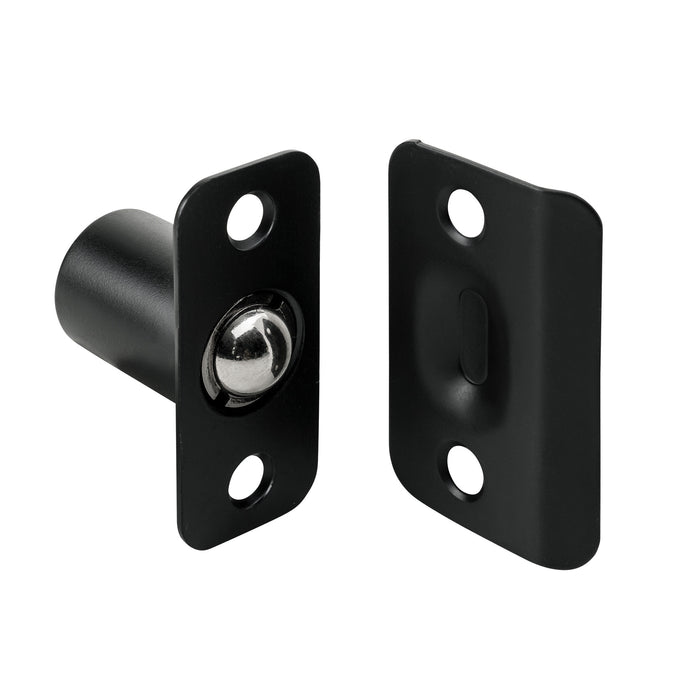 Pamex DD0510BL Adjustable Ball Catch with Round Corner Faceplate and Strike Matte Black Finish