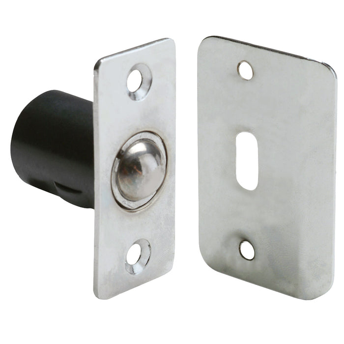 Pamex DD0510SN Adjustable Ball Catch with Round Corner Faceplate and Strike Satin Nickel Finish