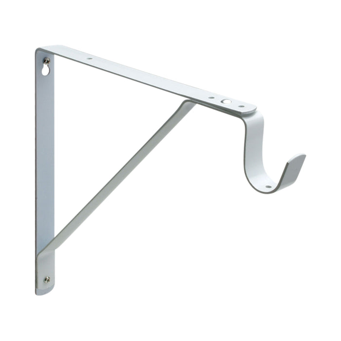 Pamex DD0633WC Heavy Duty Fixed Shelf and Rod Support Bracket White Finish