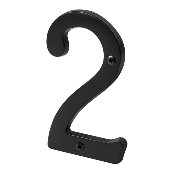 Pamex DD074S2BL 4" Heavy Duty House Number # 2 Matte Black Finish