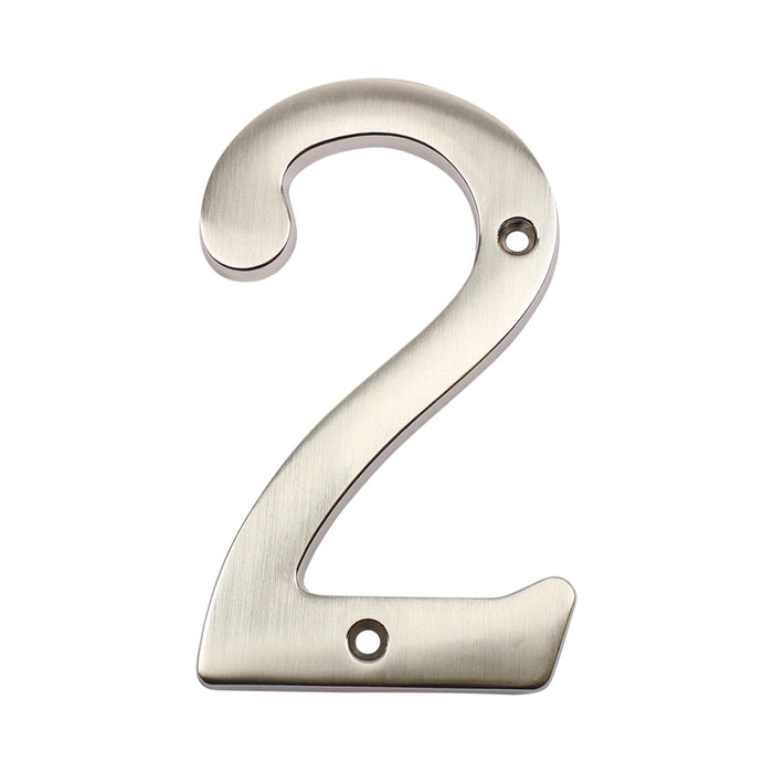 Pamex DD074S2SN 4" Heavy Duty House Number # 2 Satin Nickel Finish