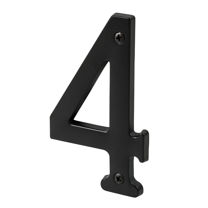 Pamex DD074S4BL 4" Heavy Duty House Number # 4 Matte Black Finish