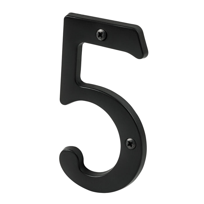 Pamex DD074S5BL 4" Heavy Duty House Number # 5 Matte Black Finish