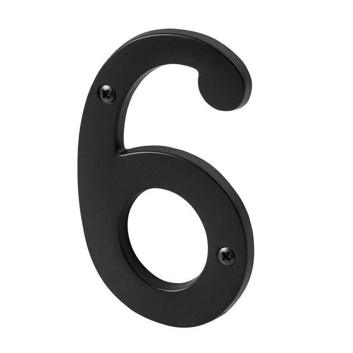 Pamex DD074S6BL 4" Heavy Duty House Number # 6 Matte Black Finish