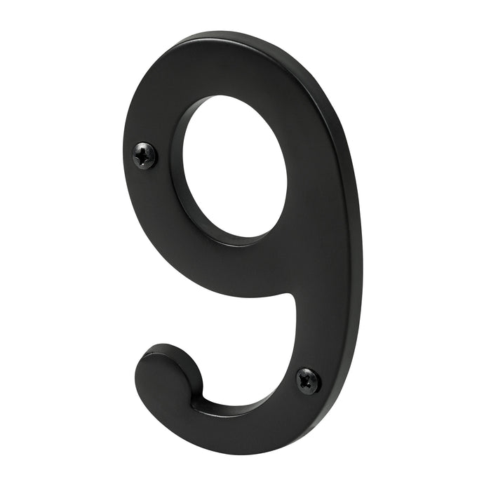 Pamex DD074S9BL 4" Heavy Duty House Number # 9 Matte Black Finish