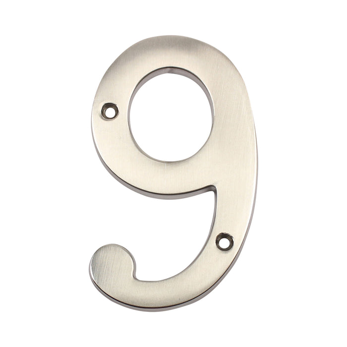 Pamex DD074S9SN 4" Heavy Duty House Number # 9 Satin Nickel Finish