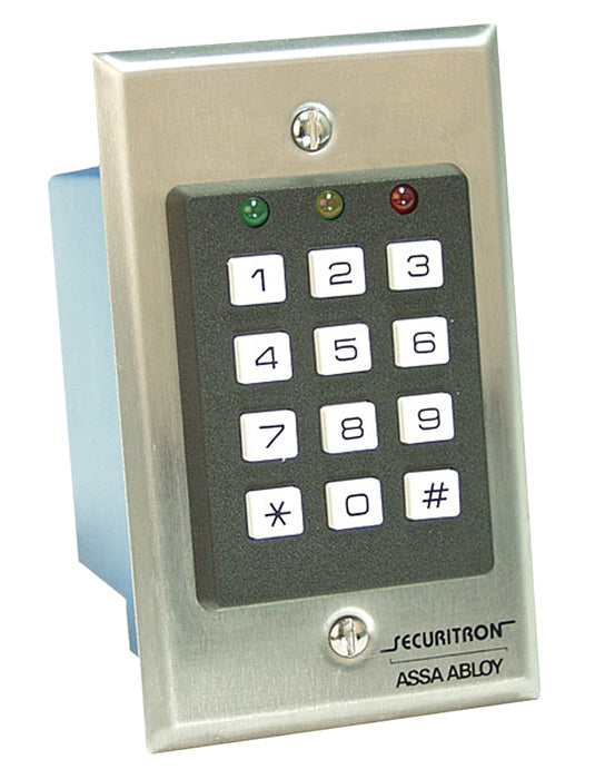 Securitron DK16 Digital Keypad System Indoor Single Gang Satin Stainless Steel Finish