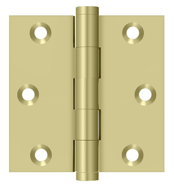 Deltana DSB33-UNL 3" x 3" Square Hinge; Unlacquered Bright Brass Finish