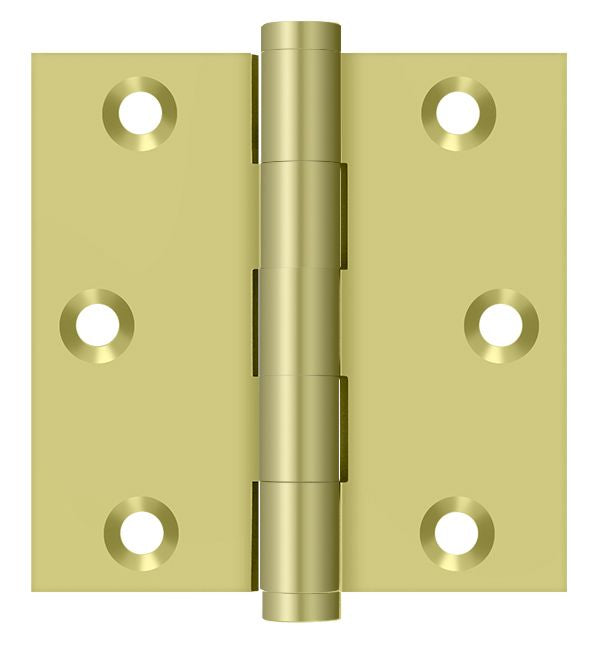 Deltana DSB33 3" x 3" Square Hinge; Bright Brass Finish