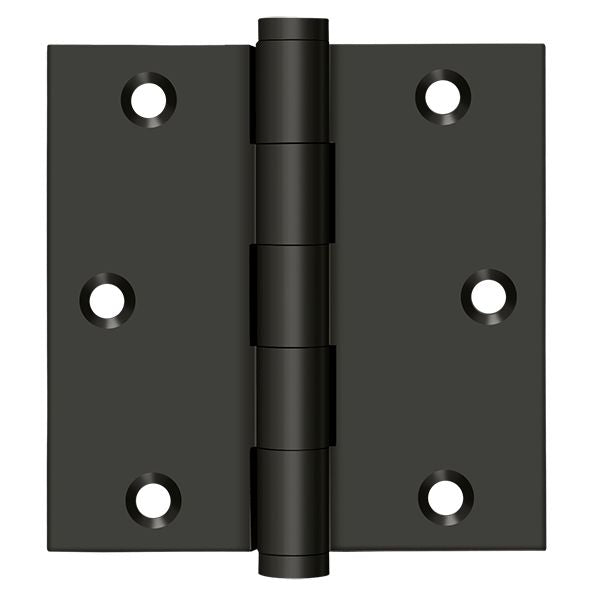 Deltana DSB3510B 3-1/2" x 3-1/2" Square Hinge; Oil Rubbed Bronze Finish