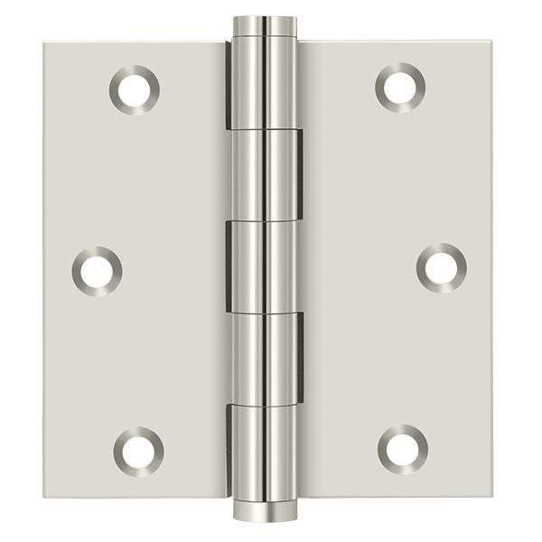 Deltana DSB3514 3-1/2" x 3-1/2" Square Hinge; Bright Nickel Finish