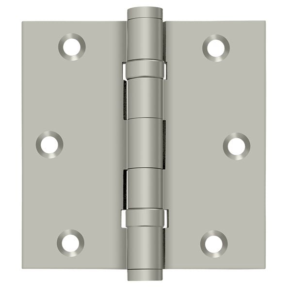 Deltana DSB35B15 3-1/2" x 3-1/2" Square Hinge; Ball Bearings; Satin Nickel Finish