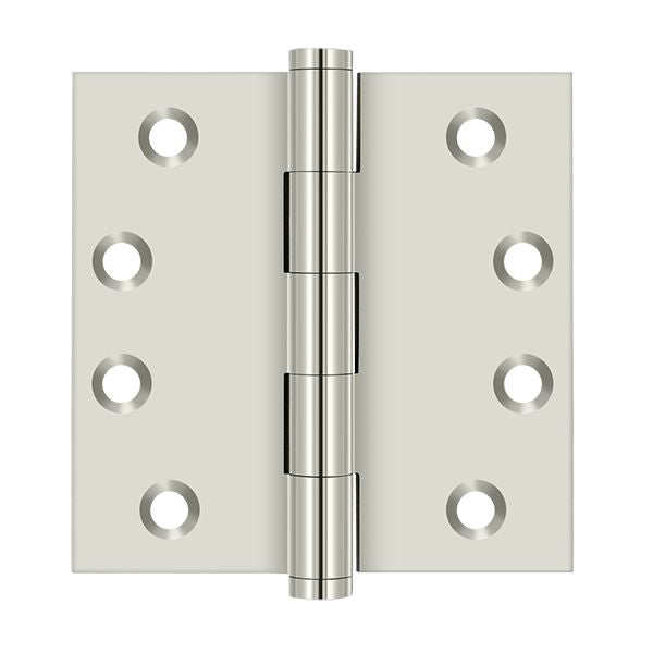 Deltana DSB414 4" x 4" Square Hinge; Bright Nickel Finish