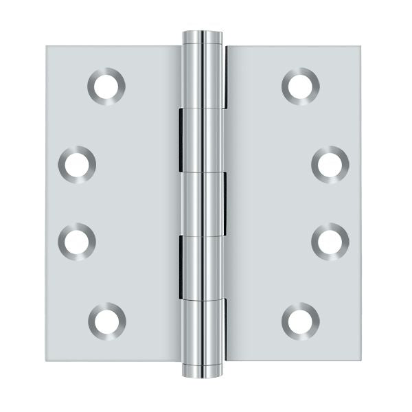 Deltana DSB426 4" x 4" Square Hinge; Bright Chrome Finish