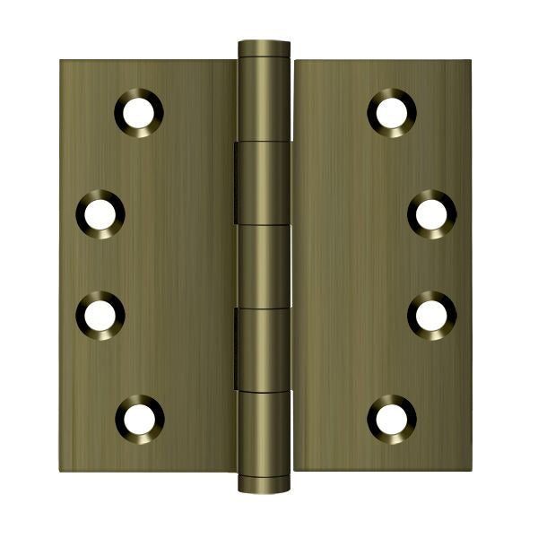 Deltana DSB45 4" x 4" Square Hinge; Antique Brass Finish