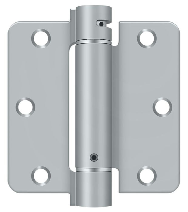 Deltana DSH35R426D 3-1/2" x 3-1/2" x 1/4" Spring Hinge; Satin Chrome Finish