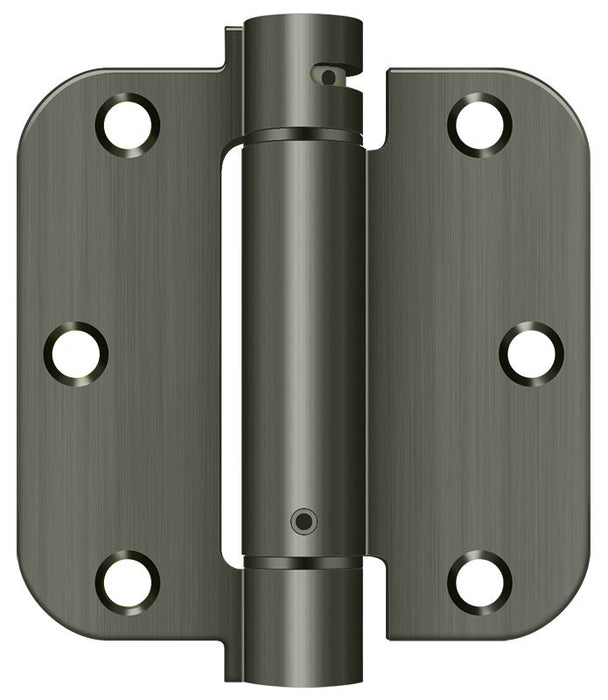 Deltana DSH35R515A 3-1/2" x 3-1/2" x 5/8" Spring Hinge; Antique Nickel Finish