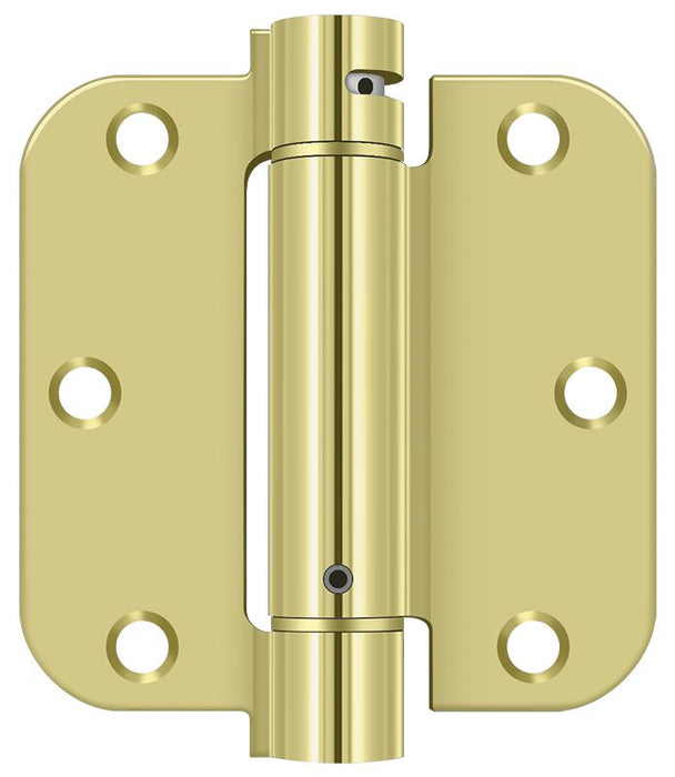 Deltana DSH35R53 3-1/2" x 3-1/2" x 5/8" Spring Hinge; Bright Brass Finish