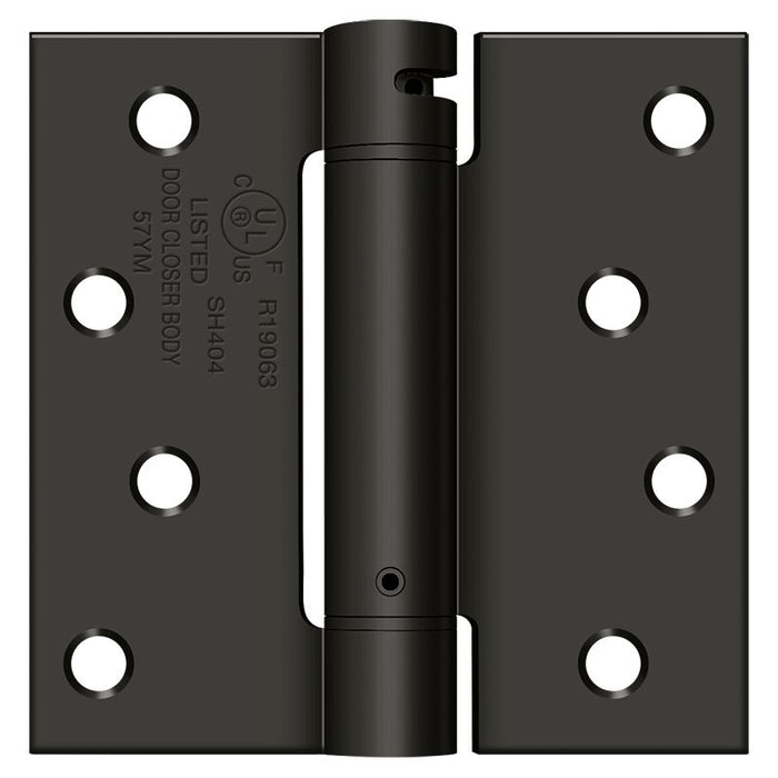 Deltana DSH44U10B 4" x 4" Spring Hinge; Oil Rubbed Bronze Finish