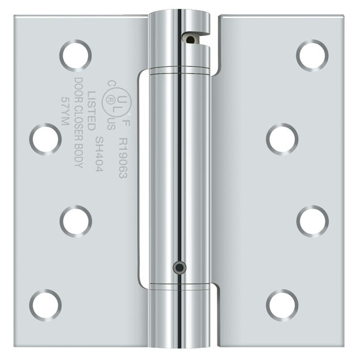 Deltana DSH44U26 4" x 4" Spring Hinge; Bright Chrome Finish