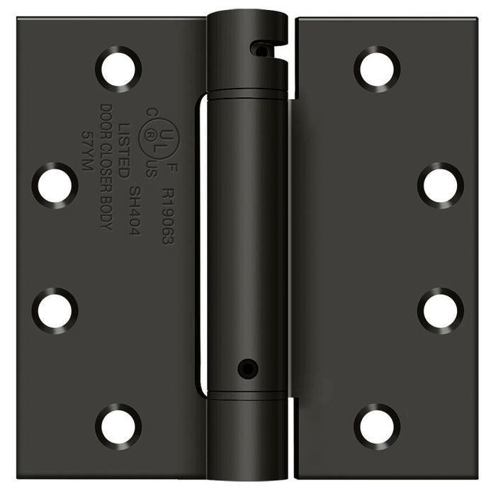 Deltana DSH45U10B 4-1/2" x 4-1/2" Spring Hinge; Oil Rubbed Bronze Finish