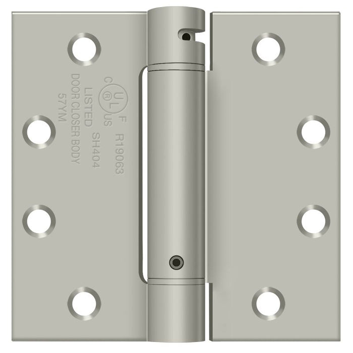 Deltana DSH45U15 4-1/2" x 4-1/2" Spring Hinge; Satin Nickel Finish