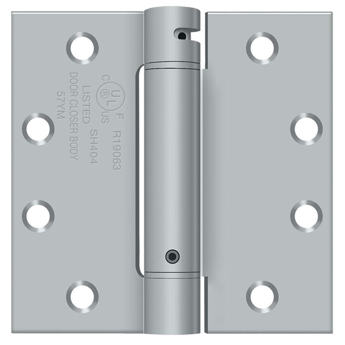 Deltana DSH45U26D 4-1/2" x 4-1/2" Spring Hinge; Satin Chrome Finish