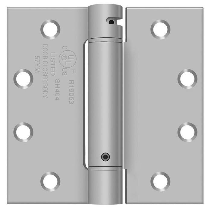 Deltana DSH45U32D 4-1/2" x 4-1/2" Spring Hinge; Satin Stainless Steel Finish