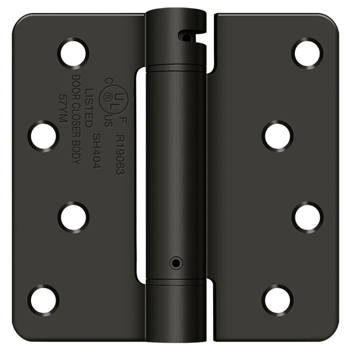 Deltana DSH4R410B 4" x 4" x 1/4" Spring Hinge; Oil Rubbed Bronze Finish