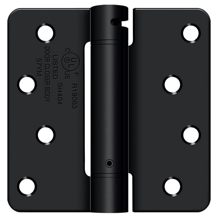 Deltana DSH4R41B 4" x 4" x 1/4" Spring Hinge; Flat Black Finish