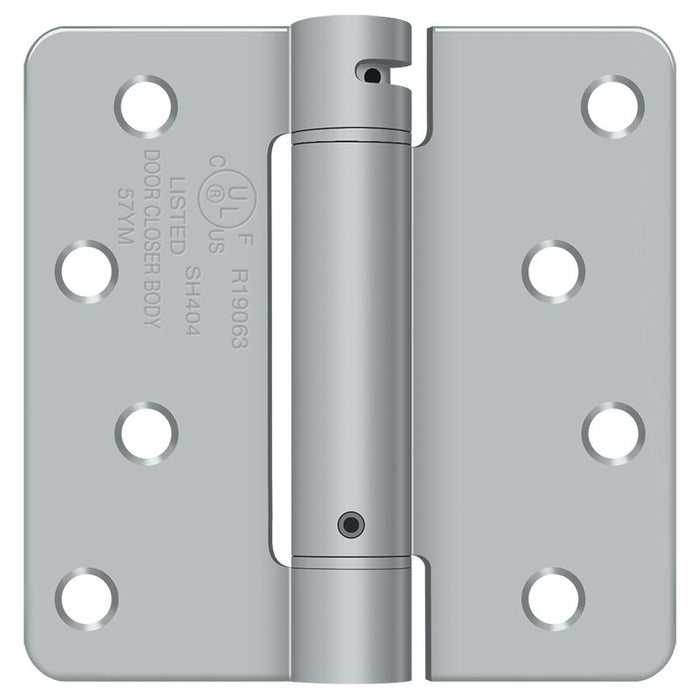 Deltana DSH4R426D 4" x 4" x 1/4" Spring Hinge; Satin Chrome Finish