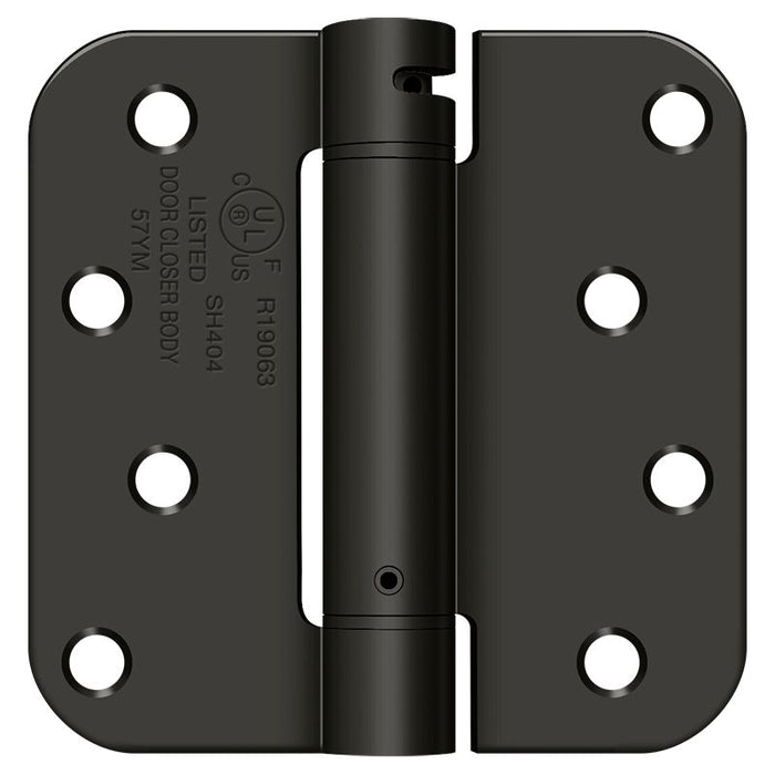 Deltana DSH4R510B 4" x 4" 5/8" Radius Spring Hinge; Oil Rubbed Bronze Finish