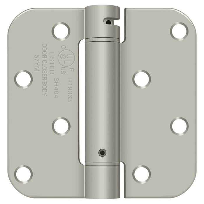 Deltana DSH4R515BM 4" x4" 5/8" Radius Spring Hinge Benchmark; Satin Nickel Finish