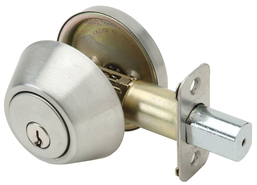 Pamex FD261 Single Cylinder Deadbolt Grade 3 with KW1 Keyway Satin Stainless Steel Finish