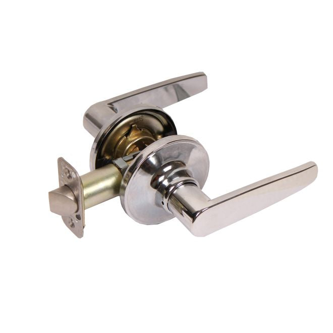 Pamex FLG203 Olympic Lever with Round Rose Passage Lockset Grade 3 Bright Chrome Finish