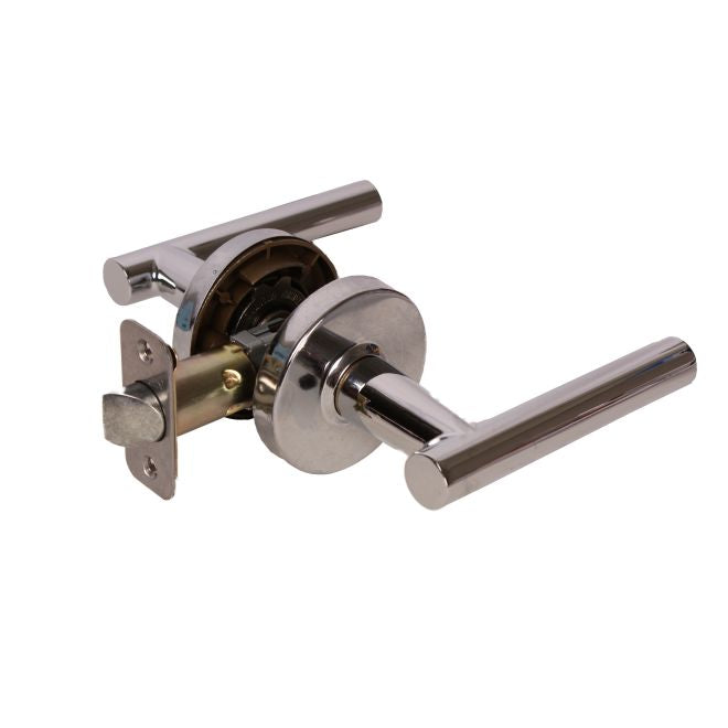 Pamex FLT203C Mira Lever with Round Rose Passage Lockset Grade 3 Bright Chrome Finish