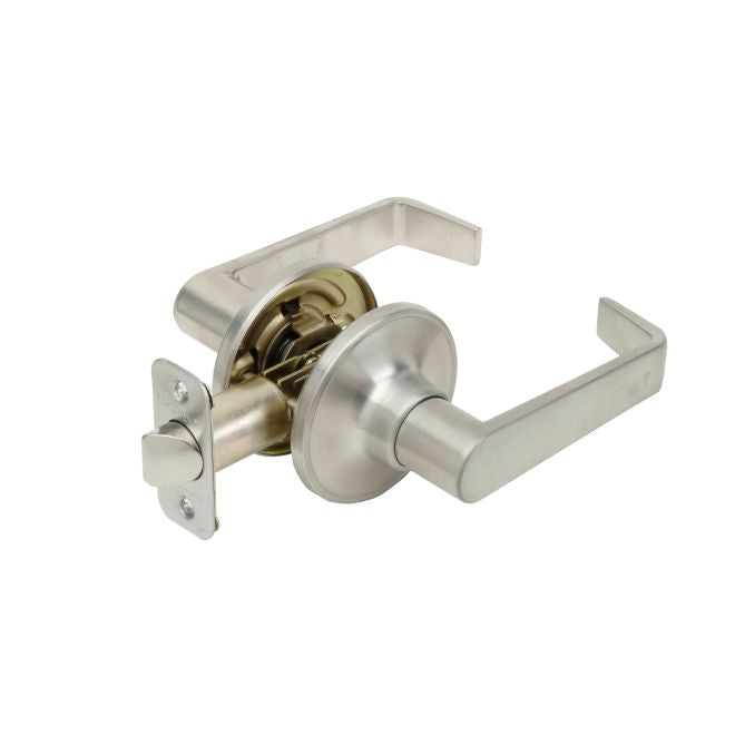 Pamex FLU603 Calypso Lever with Round Rose Passage Lockset Grade 3 Satin Nickel Finish