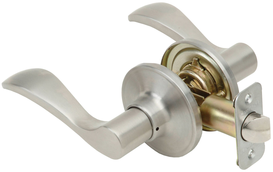 Pamex FLYEP03L Left Hand Naples Lever with Round Rose Passage Lockset Grade 3 Satin Nickel Finish