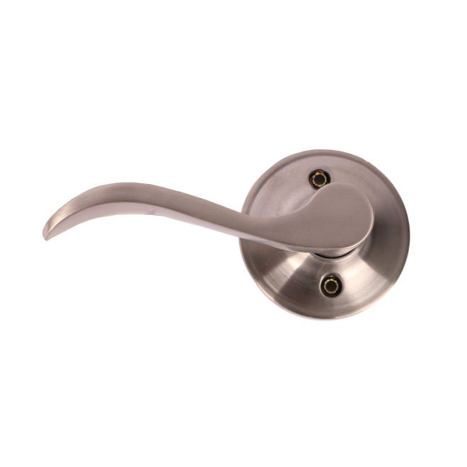 Pamex FLYEP04L Left Hand Naples Lever with Round Rose Half Dummy Lockset Grade 3 Satin Nickel Finish