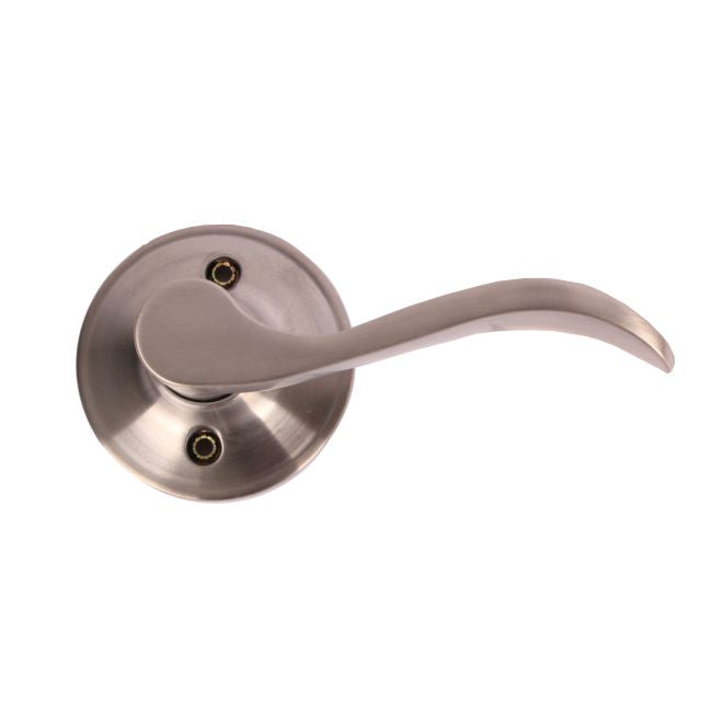 Pamex FLYEP04R Right Hand Naples Lever with Round Rose Half Dummy Lockset Grade 3 Satin Nickel Finish