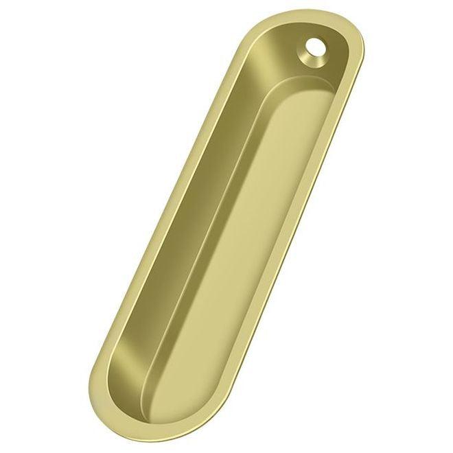 Deltana FP828U3 Flush Pull; 4" x 1" x 1/2"; Bright Brass Finish