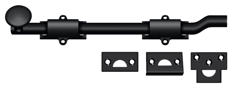 Deltana FPG1019 10" Surface Bolt with Offset; Heavy Duty; Black Finish