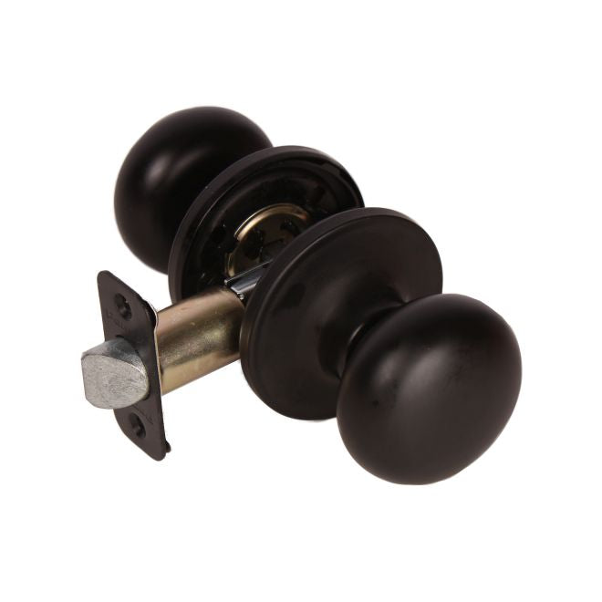 Pamex FTF930 Baron Knob with Round Rose Passage Lockset Grade 3 Matte Black Finish