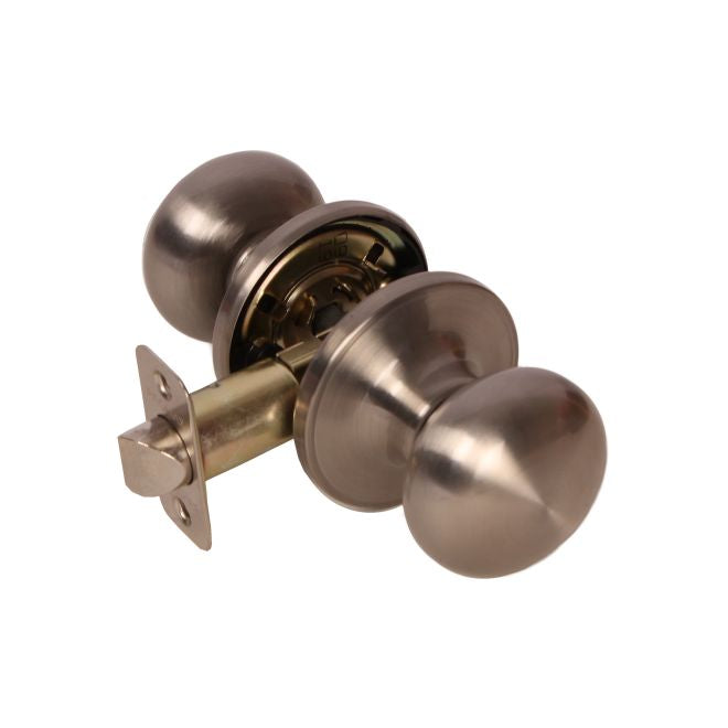 Pamex FTFP30 Baron Knob with Round Rose Passage Lockset Grade 3 Satin Nickel Finish