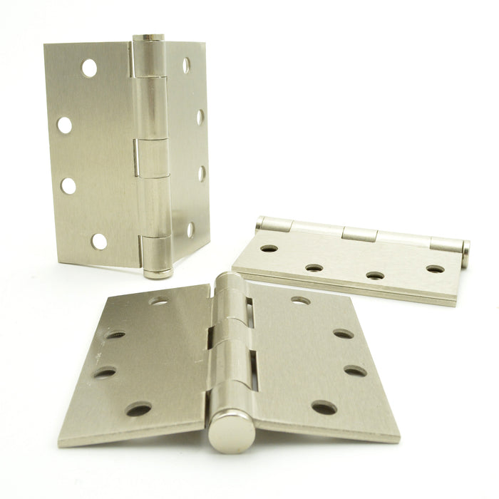 Pamex H4500RSN 4-1/2" x 4-1/2" Square Corner Plain Bearing Hinge Satin Nickel Finish